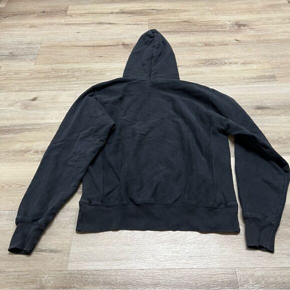 Champion Hoodie Men Medium Black Reverse Weave Sweatshirt Hoodie Spell Out Retro - Picture 7 of 7